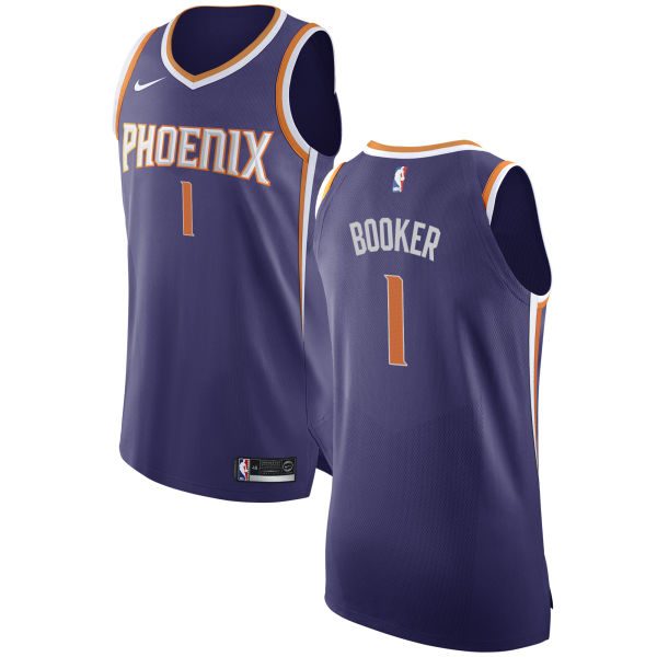 Nike Suns #1 Devin Booker Purple NBA Authentic Icon Edition Jersey