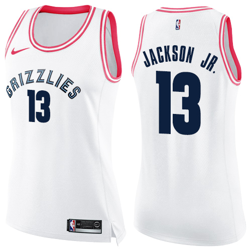 Nike Grizzlies #13 Jaren Jackson Jr. White/Pink Women's NBA Swingman ...