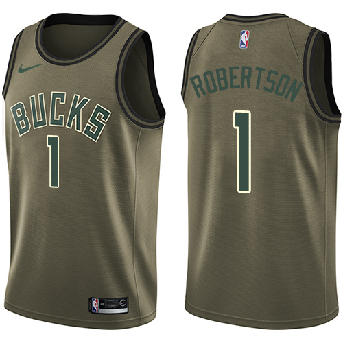 Nike Bucks #1 Oscar Robertson Green Salute to Service Youth NBA ...