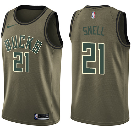 Nike Bucks #21 Tony Snell Green Salute to Service Youth NBA Swingman Jersey